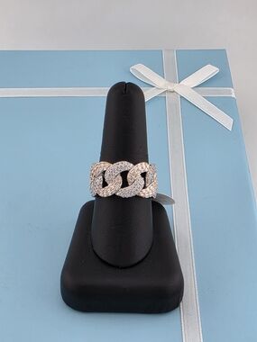 Sterling Silver 925 CUBAN Link Statement Men Ring